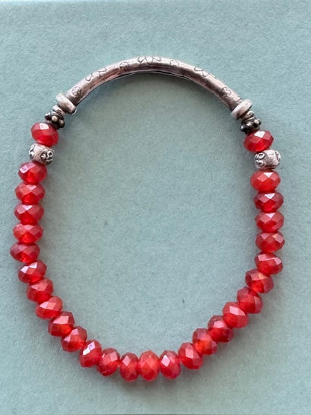 Red Carnelian Gemstone Bracelet 6mm