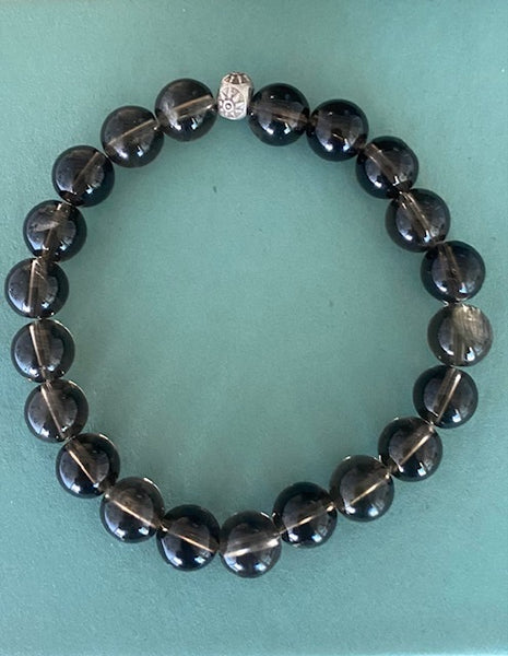 Deep Smoky Quartz Gemstone Bracelet 8 mm