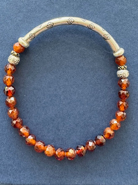 Hessonite (Orange) Garnet Gemstone Bracelet 5mm