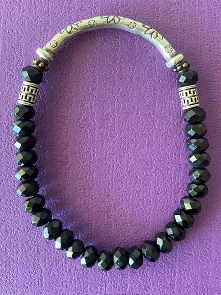 Black Tourmaline Gemstone Bracelet 6mm