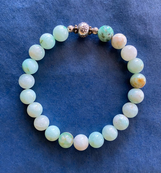 Light Chrysocolla Gemstone Bracelet 8mm (Round Beads)