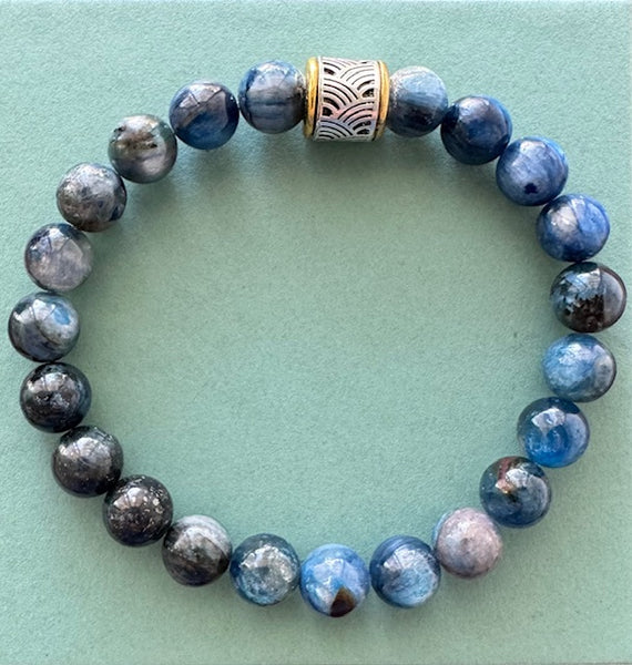 AAA Real Genuine Natural Blue Kyanite Gemstone Bracelet 9mm (Unisex)