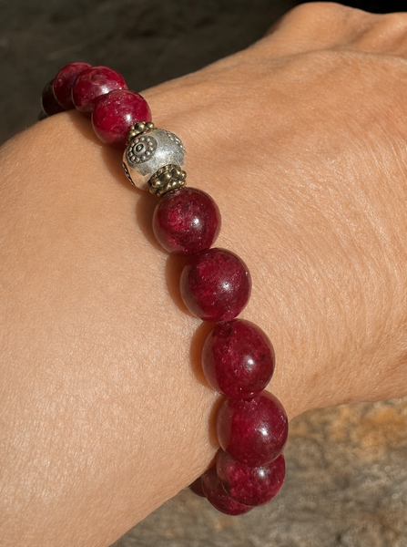 Rare Natural Red Ruby Gemstone Bracelet 8mm | Sea Chi