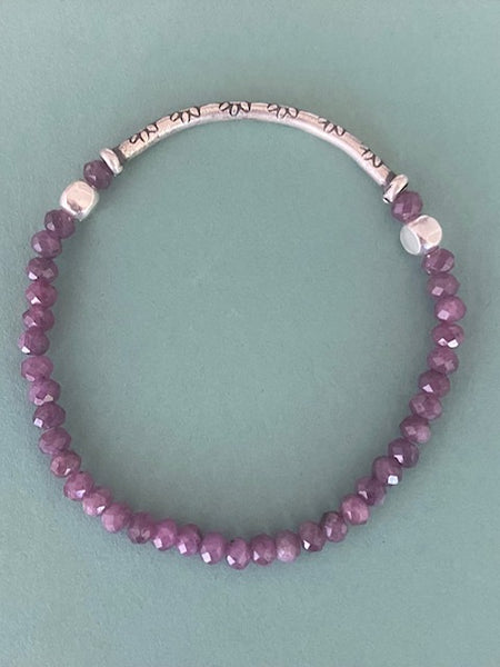 RARE Purple Madagascar Ruby Gemstone Bracelet 4mm