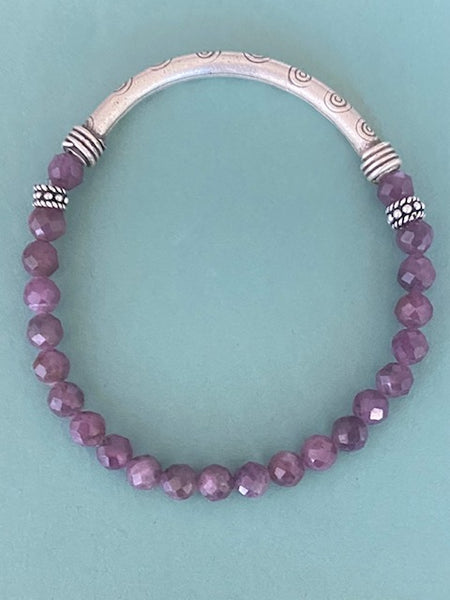 RARE Purple Madagascar Ruby Gemstone Bracelet 5mm
