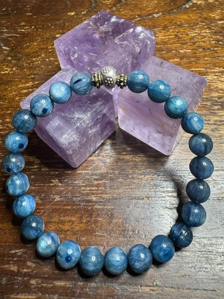 AAA Real Genuine Natural Blue Kyanite Gemstone Bracelet 7 mm