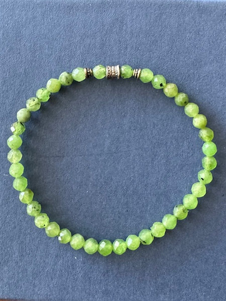 Light Diopside Gemstone Bracelet 4 mm