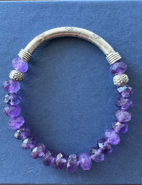 Amethyst Gemstone Bracelet 8mm