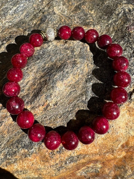 Rare Natural Red Ruby Gemstone Bracelet 8mm