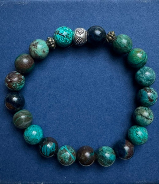 Chrysocolla Gemstone Bracelet 9 mm