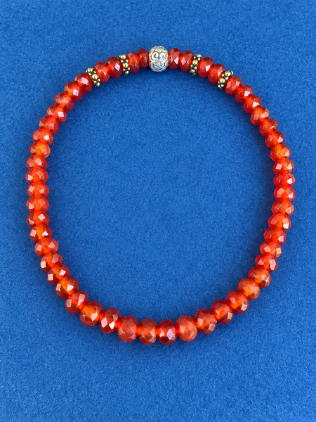 Red Agate Gemstone Bracelet 4mm