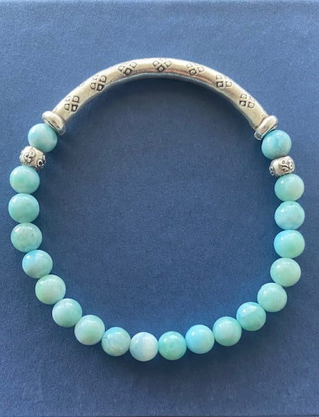 Larimar Gemstone Bracelet 6 mm