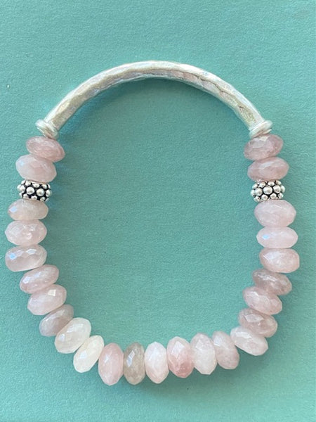 Natural Rose Quartz Gemstone Bracelet 8mm