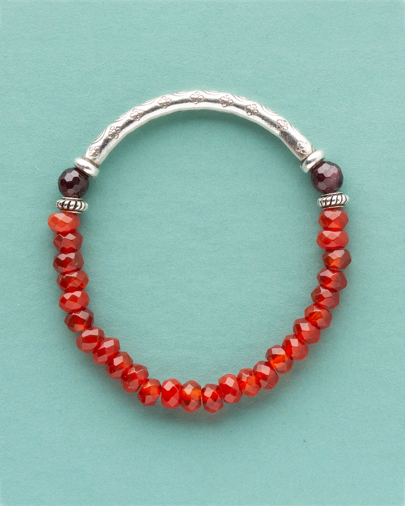 Gemstone bracelet Carnelian stone is life-force, vitality and energy, - Buy  on Upcycleluxe